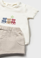 Mayoral 2pc Baby Boy Teddy Bear Print Shirt & Shorts Set