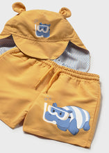 Cargar imagen en el visor de la galería, Mayoral 2pc Toddler Boy Hippo Swim Shorts &amp; Sun Hat Set

