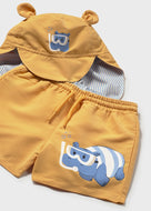 Mayoral 2pc Toddler Boy Hippo Swim Shorts & Sun Hat Set