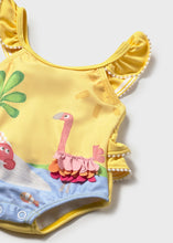 Load image into Gallery viewer, Mayoral 2pc Baby Girl Flamingo &amp; Crab Print Swimsuit &amp; Hat Set
