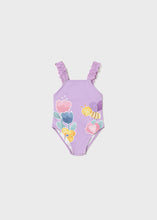 Load image into Gallery viewer, Mayoral Baby Girl Purple Sleeveless Swimsuit
