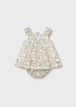 Load image into Gallery viewer, Mayoral Baby Girl Brown, Hearts And Bear Print Dress
