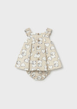 Load image into Gallery viewer, Mayoral Baby Girl Brown, Hearts And Bear Print Dress
