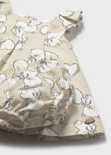 Load image into Gallery viewer, Mayoral Baby Girl Brown, Hearts And Bear Print Dress

