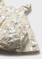 Mayoral Baby Girl Brown, Hearts And Bear Print Dress