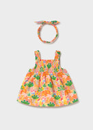 Mayoral 2pc Baby Girl Animal Friends Print Dress With Headband Set