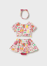 Load image into Gallery viewer, Mayoral 3pc Baby Girl Fruit Print Top, Skirt &amp; Headband Set
