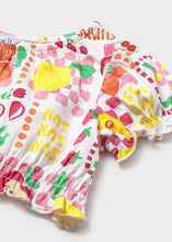 Load image into Gallery viewer, Mayoral 3pc Baby Girl Fruit Print Top, Skirt &amp; Headband Set
