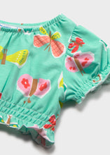 Afbeelding in Gallery-weergave laden, Mayoral 3pc Baby Girl Turquoise Butterfly Print Top, Skirt &amp; Headband Set
