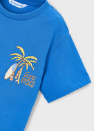 Mayoral Kid Boy Blue Good Vibes Tee