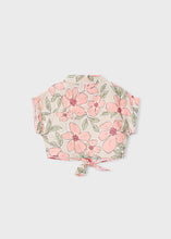 Cargar imagen en el visor de la galería, Mayoral 2pc Kid Girl Mandarin Top &amp; Floral Crop Shirt Set
