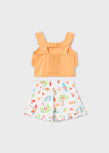 Cargar imagen en el visor de la galería, Mayoral 2pc Kid Girl Orange Top &amp; Beach Shorts Set
