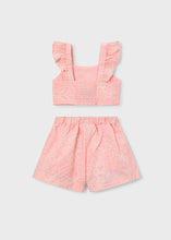 Cargar imagen en el visor de la galería, Mayoral 2pc Kid Girl Blossom Embroidered Flower Crop Top &amp; Short Set

