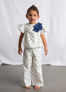 Mayoral 2pc Kid Girl Navy Bow Top & Pants Set