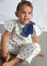 Cargar imagen en el visor de la galería, Mayoral 2pc Kid Girl Navy Bow Top &amp; Pants Set
