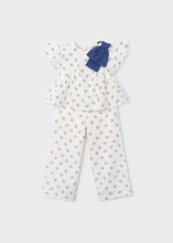 Cargar imagen en el visor de la galería, Mayoral 2pc Kid Girl Navy Bow Top &amp; Pants Set

