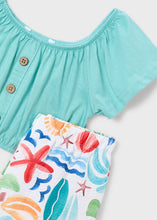 Cargar imagen en el visor de la galería, Mayoral 2pc Kid Girl Blue Top &amp; Beach Print Pants Set
