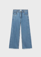 Mayoral Kid Girl Wide-Leg Denim Jeans