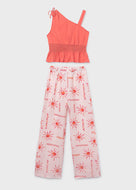 Mayoral 2pc Kid Girl Orange Summer Top & Pants Set
