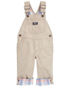 OshKosh Toddler Boy Khaki Roll-Up Overall