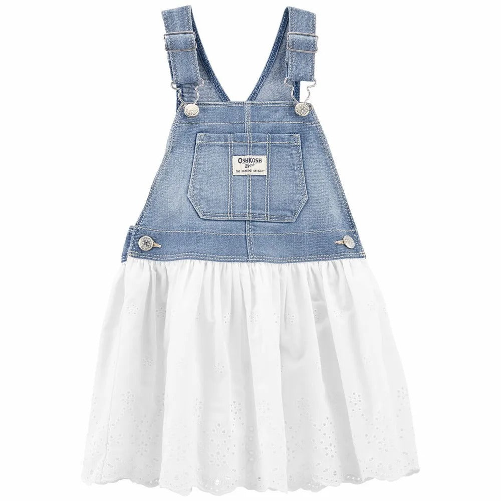 OshKosh Toddler Girl Denim Eyelet Jumper Dress (Skirtall)