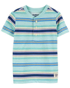 OshKosh Toddler Boy Blue Striped Henley Tee