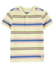 Load image into Gallery viewer, OshKosh Toddler Boy Yellow Striped Henley Tee
