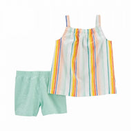Carter's 2pc Toddler Girl Multi Stripe Top and Shorts Set