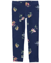 Cargar imagen en el visor de la galería, OshKosh Toddler Girl Tossed Floral Print Jersey Leggings
