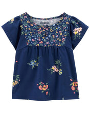 Cargar imagen en el visor de la galería, Oshkosh Toddler Girl Navy Floral Top
