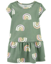 Load image into Gallery viewer, Carter&#39;s Toddler Girl Green Rainbow Knit Dress
