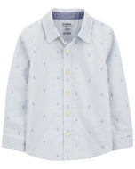 Camisa de manga comprida azul menino OshKosh Kid