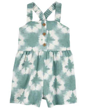 Cargar imagen en el visor de la galería, OshKosh Toddler Girl Green Tie Dye Romper
