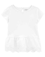 Afbeelding in Gallery-weergave laden, Oshkosh Toddler Girl White Eyelet Ruffle Top
