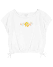 Cargar imagen en el visor de la galería, Carter&#39;s Toddler Girl White Floral Crop Top
