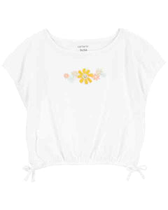 Carter's Toddler Girl White Floral Crop Top