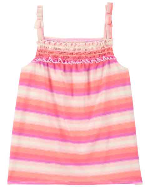 Oshkosh Toddler Girl Multi Color Textured Smocked Tank Top