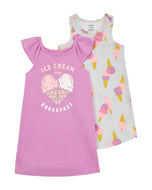 Carter's 2pc Toddler Girl Ice Cream Gowns Sleepwear Set