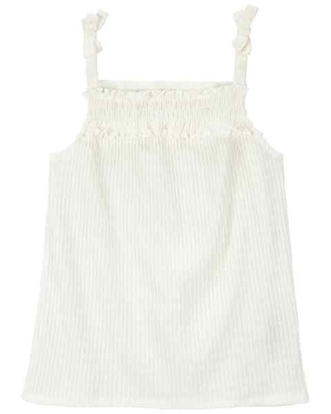 Oshkosh Toddler Girl Cream Textured Smocked Tank Top