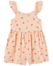 Afbeelding in Gallery-weergave laden, Carter&#39;s Toddler Girl Orange Ruffle Floral Romper
