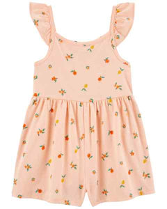 Carter's Toddler Girl Orange Ruffle Floral Romper