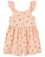 Carter's Toddler Girl Orange Ruffle Floral Romper