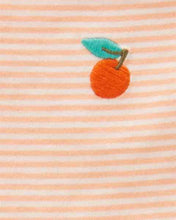 Load image into Gallery viewer, Carter&#39;s 2pc Toddler Girl Orange Striped Top and Shorts Set
