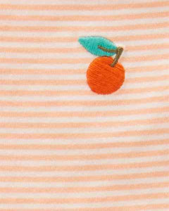 Carter's 2pc Toddler Girl Orange Striped Top and Shorts Set