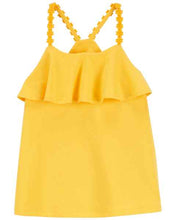 Afbeelding in Gallery-weergave laden, Oshkosh Toddler Girl Yellow Flower Strap Ruffle Tank Top
