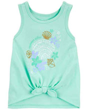 Cargar imagen en el visor de la galería, Oshkosh Toddler Girl Green Sea Shells Tank Top
