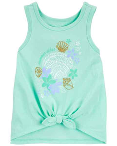 Oshkosh Toddler Girl Green Sea Shells Tank Top