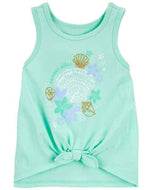 Oshkosh Toddler Girl Green Sea Shells Tank Top