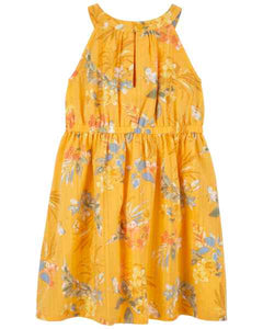 OshKosh Toddler Girl Yellow Floral Seersucker Dress