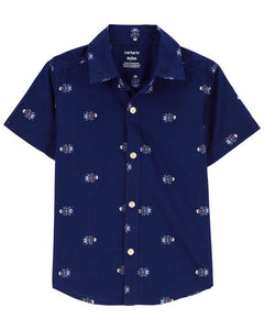 Carter's Toddler Boy Navy Front Button Shirt